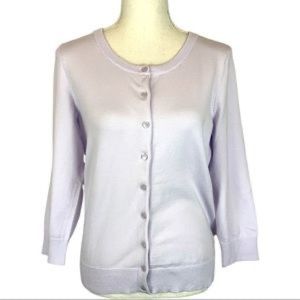 Talbots White 3/4 Sleeve Cardigan